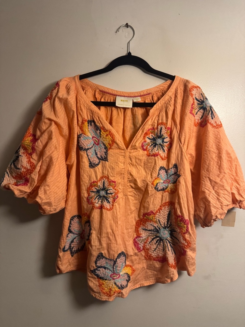 Maeve by Anthropologie Embroidered Peasant Blouse